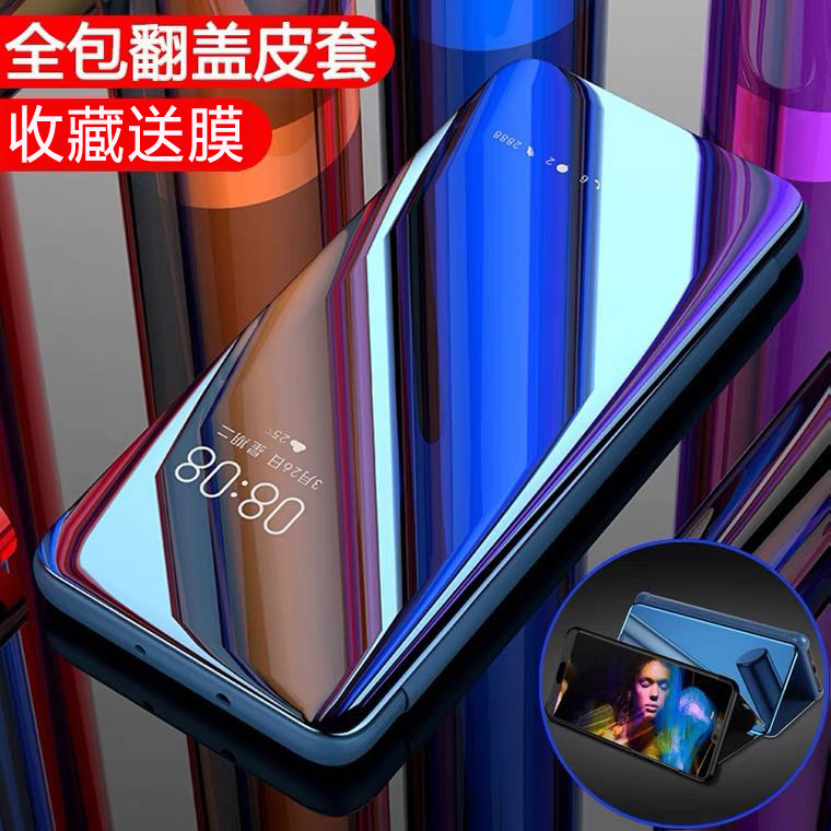 opporeno5手机壳新款oppoReno5K镜面翻盖5g透明opopreno4全包防摔por加保护套0ppo外壳p男opreno45g女opp0pp0