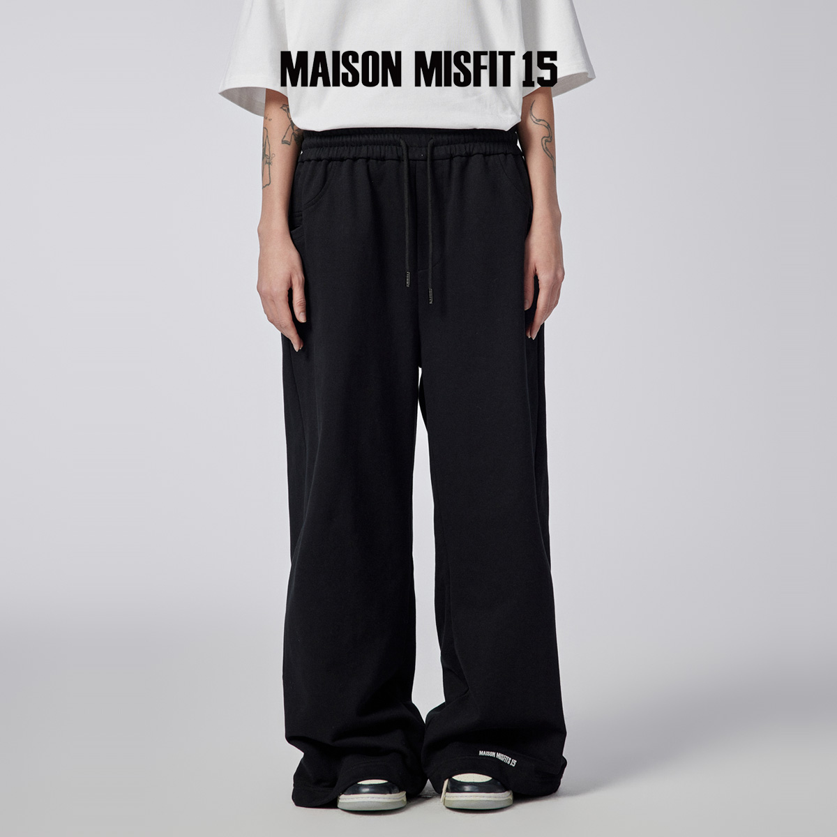 Maison Misfit 15社恐名媛男女秋冬卫裤休闲运动裤宽松阔腿长裤