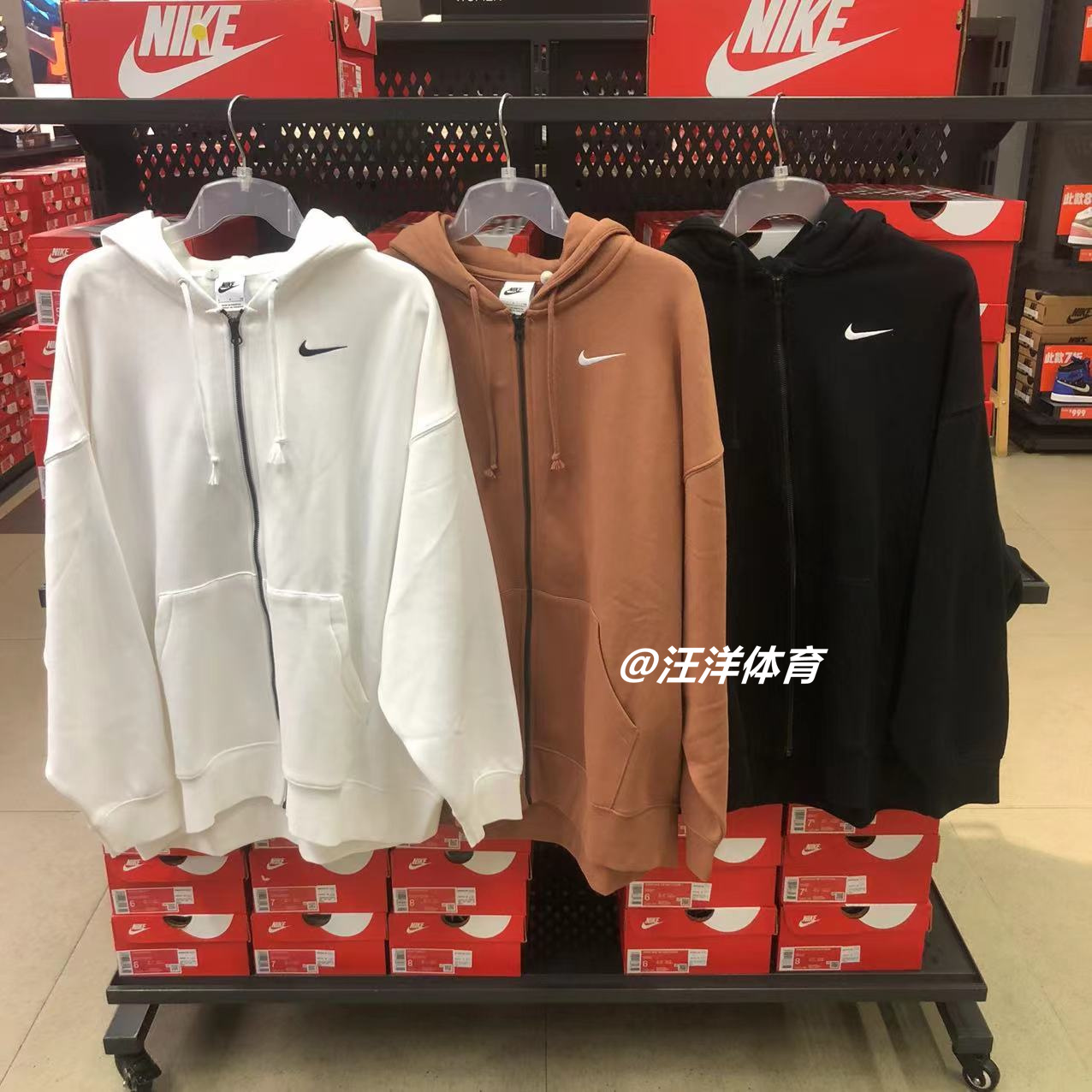 NIKE 耐克外套女春季新款中长款运动休闲棉质连帽保暖夹克DD5635