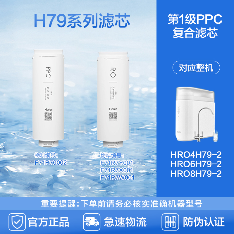 （新）海尔净水器滤芯HRO4H79\/6H79\/8H79-2PPC复合RO反渗透滤芯