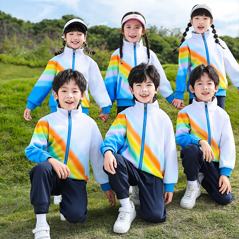 校服小学生夏季短袖套装POLO衫儿童班服幼儿园园服春秋夏装订制