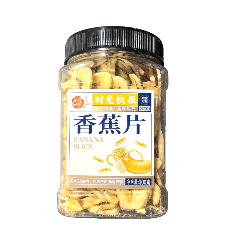 顺丰\/京东包邮每果时光香蕉片300g罐装蜜饯果脯果蔬水果干脆片