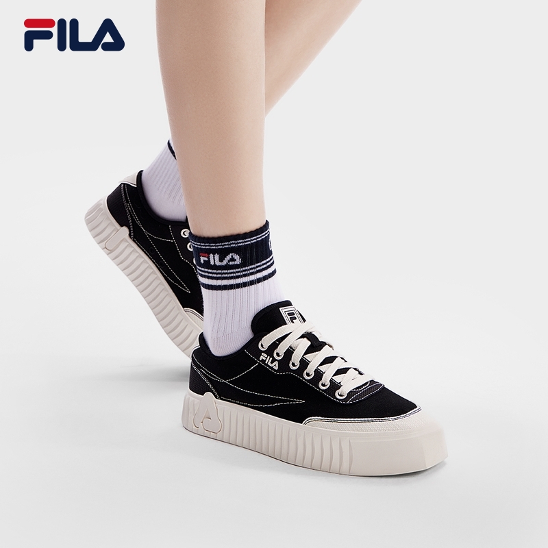 FILA 斐乐官方女鞋GEAR 1S复古帆布鞋2024秋新款饼干鞋休闲运动鞋