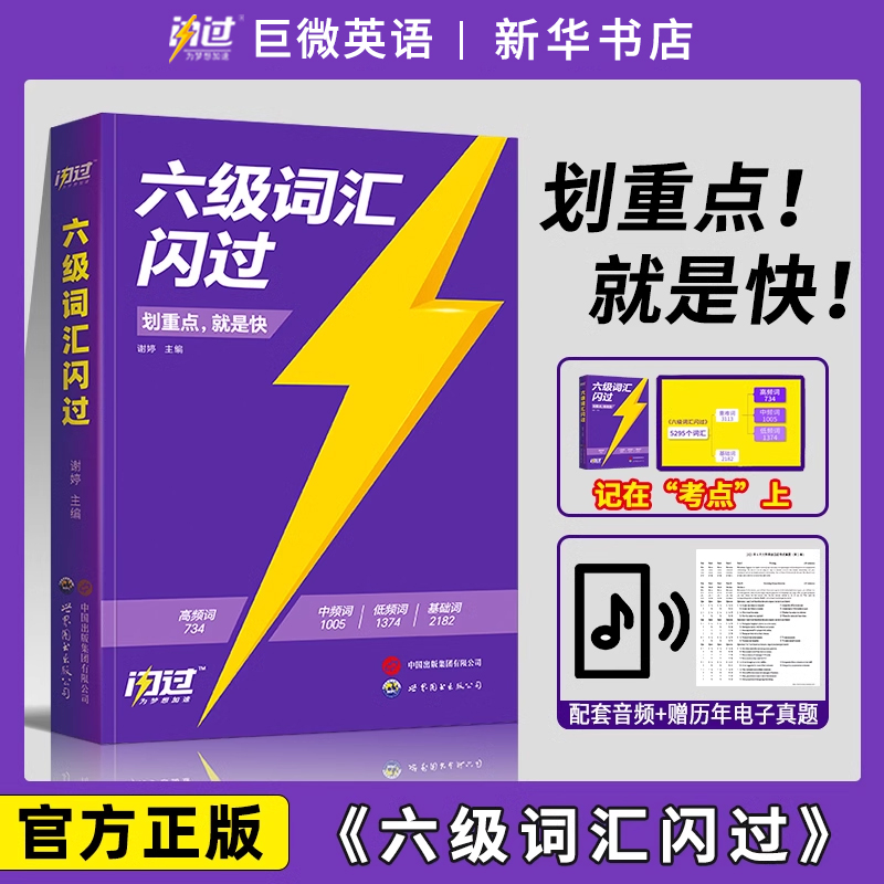 六级词汇闪过 备考2024.12巨微大学英语四六级高频词单词本专项训练便携乱序版历年真题考试真题试卷2025考研词汇闪过英语一二真相