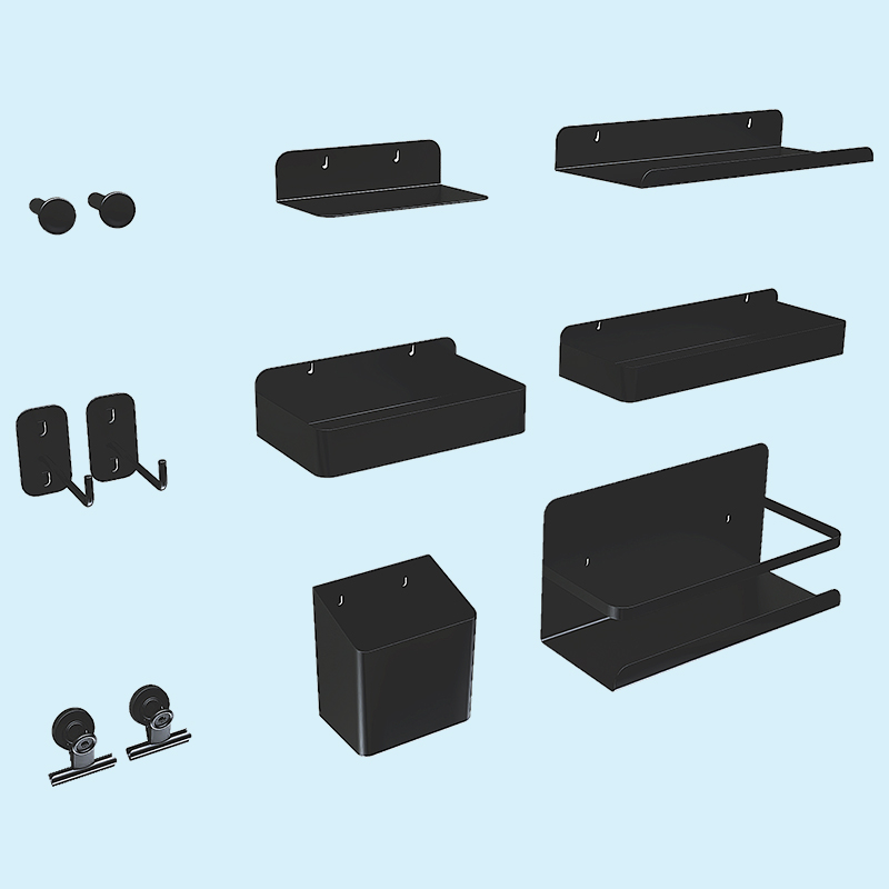 洞洞板配件大全专用diy挂钩置物架圆孔收纳盒笔筒磁吸书桌装饰夹
