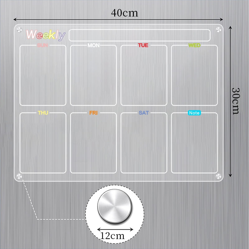压克力磁铁冰箱贴办公室工作学习记事周计划表透明磁Y吸展示板定