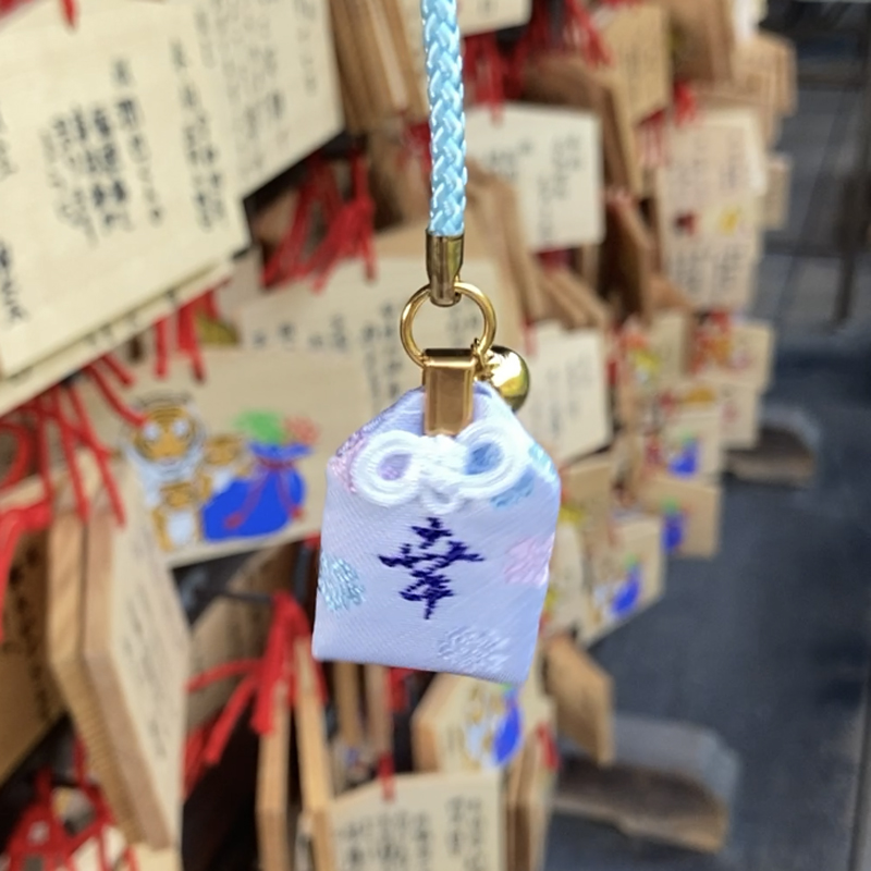 日本清水寺幸福铃铛御守吉祥物锦囊刺绣纪念礼品挂饰书包手机挂件