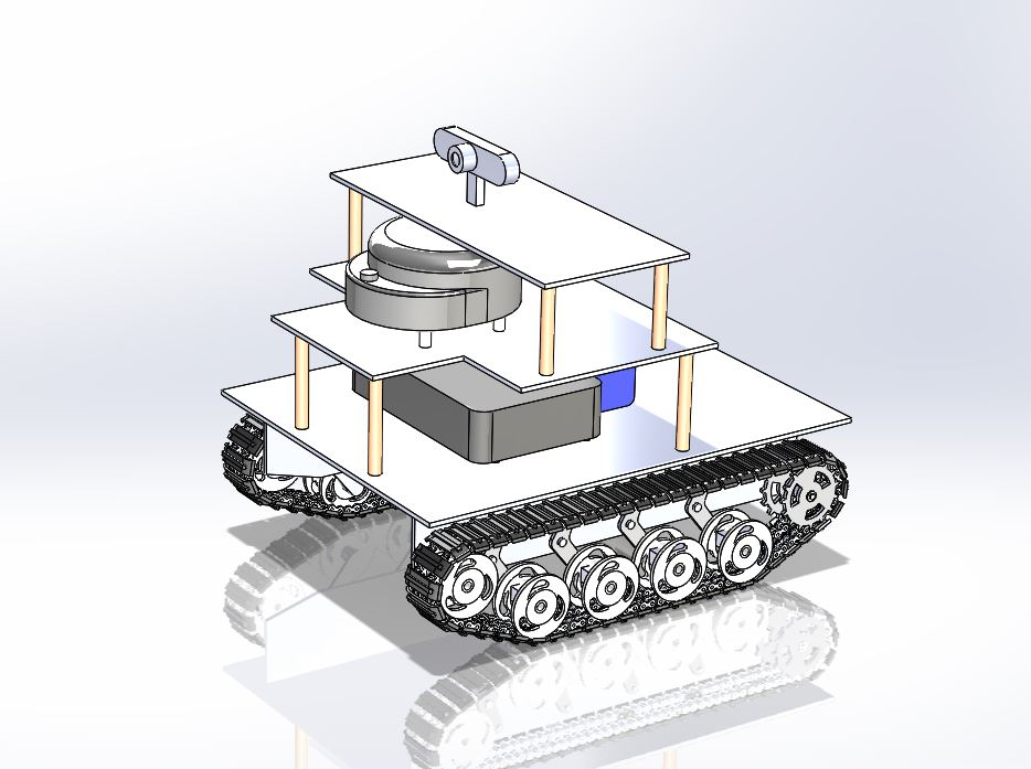 智能拍照履带机小车设计3D图纸sw模型传感器遥控器组件【505】