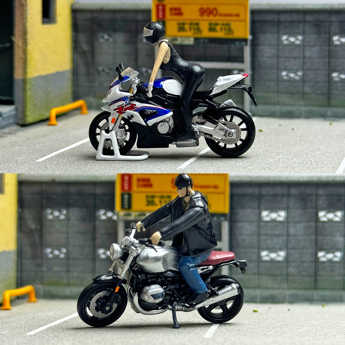 CM Model1:64 S1000RR摩托车+人偶 合金模型