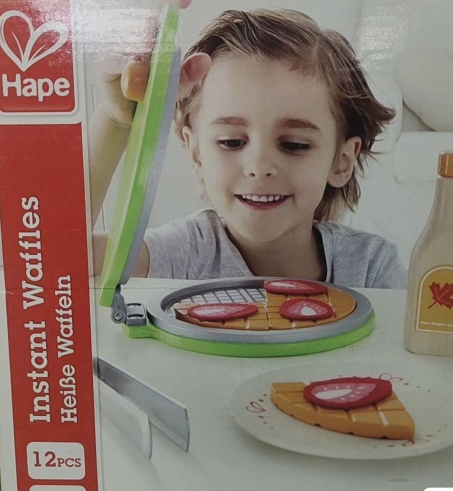 hape 华夫饼烤制机 儿童过家家仿真木质玩具亲子餐厅早教兴趣动手