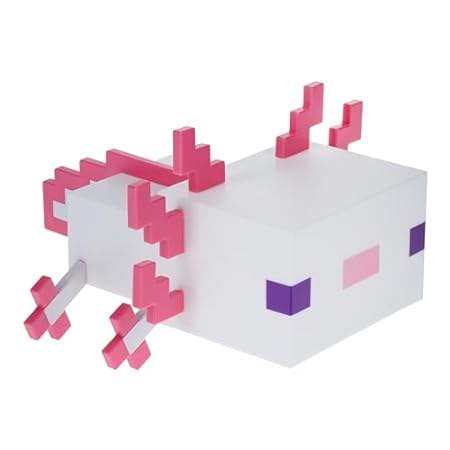 Paladone Minecraft Axolotl Light， Five Color Modes， Minec