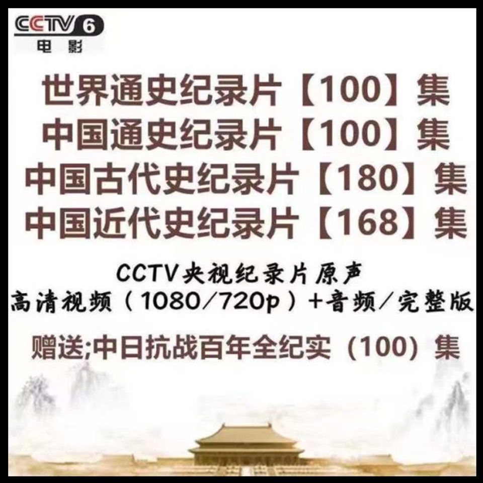 央视历史纪录片视频中国通史中国近代史世界通史全集讲座素材记录