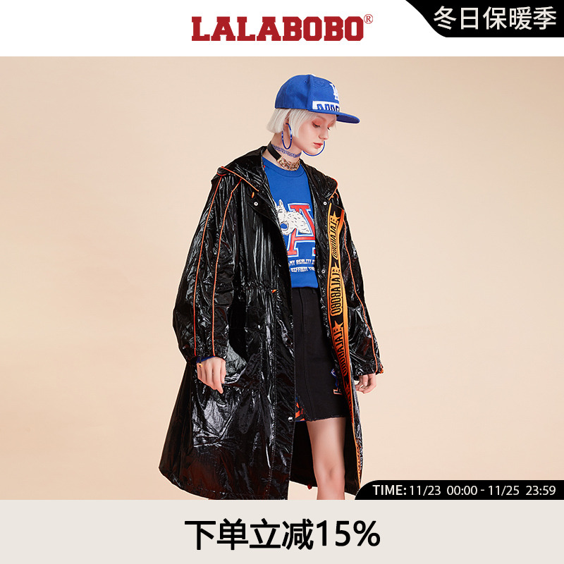 【设计师潮牌LALABOBO春秋新款纯色直筒修身机能风衣|L20C-WSDW15