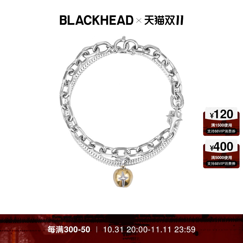 【张杰同款】BLACKHEAD\/黑头星星吊坠手链情侣款男士双层