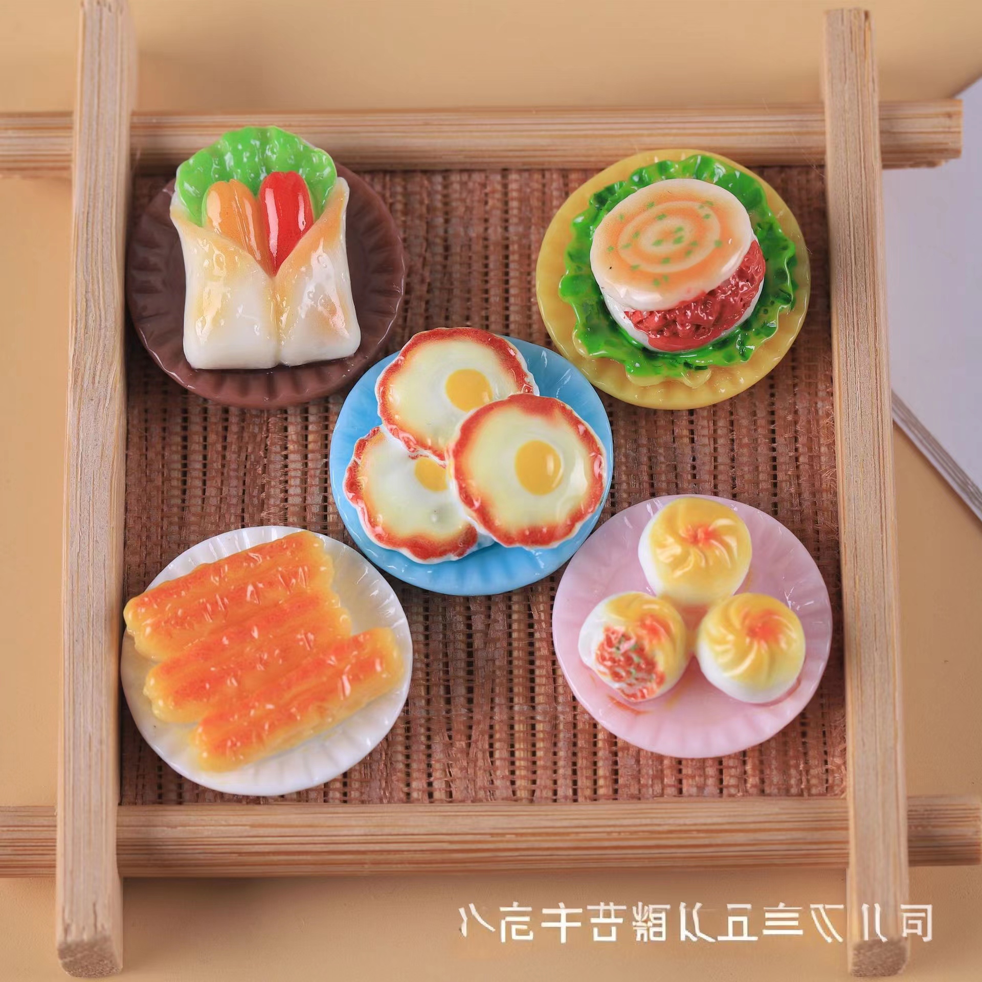 微缩食玩 小孩过家家玩具 场景模型拍摄道具仿真迷你早餐食物茶点