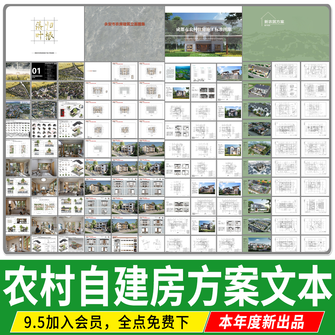 新农村自建房施工标准设计方案图集乡村住房民居建筑现状研究文本