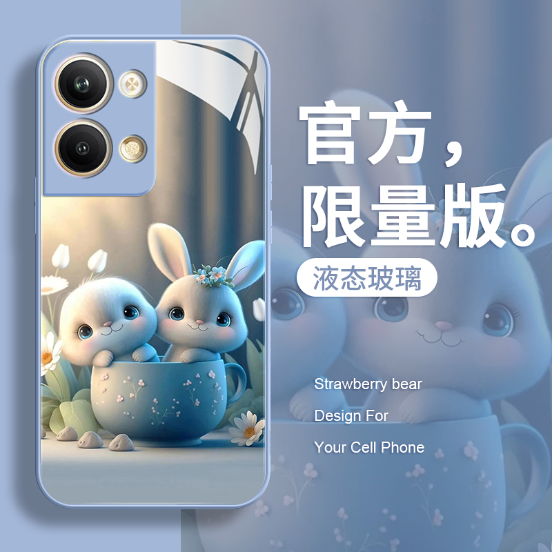 opporeno9手机壳新款Reno9pro+高级感reno8\/7\/6玻璃5全包防摔Reno7se硅胶por女款opp0杯子小兔创意个性保护套