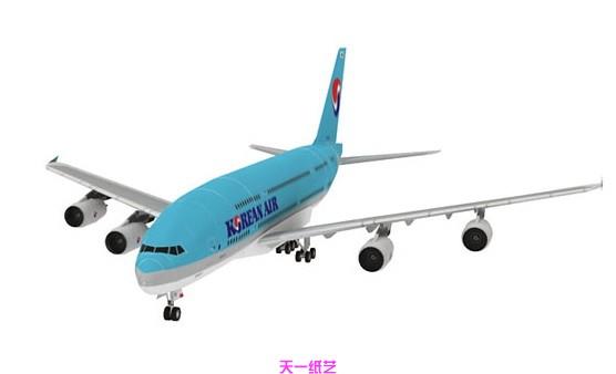 民航客机A380飞机3D纸模型DIY亲子手工课折纸玩具天一纸艺