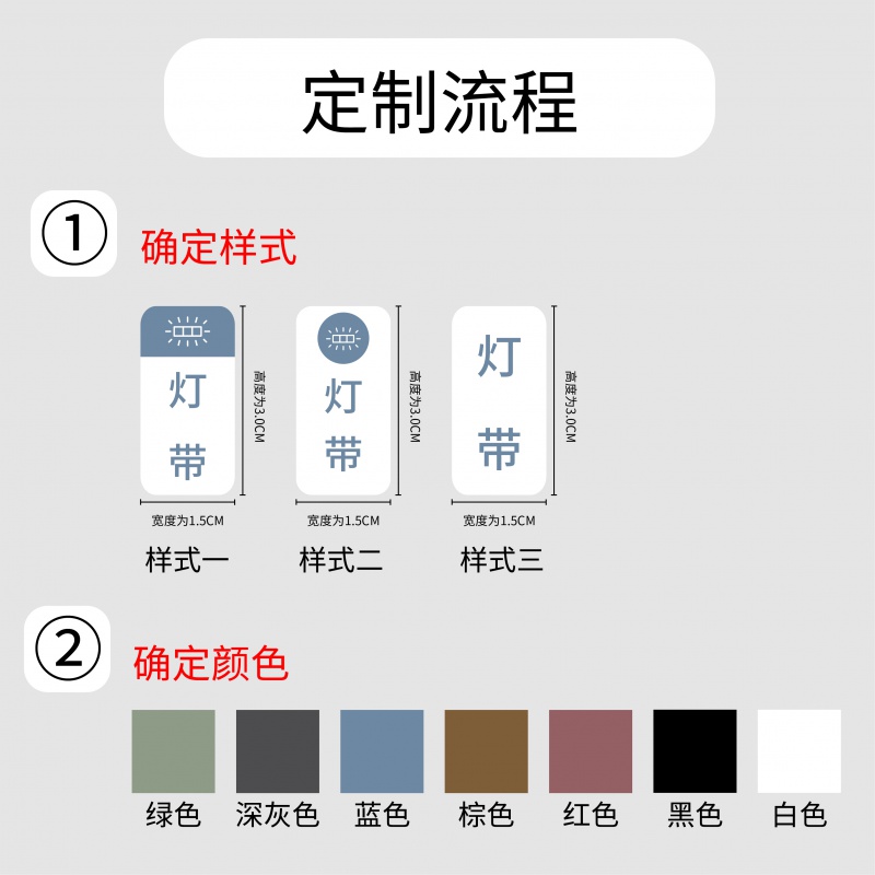 定制可定做透明开关贴纸标签防水配电箱空气开关标识轻奢提示贴标