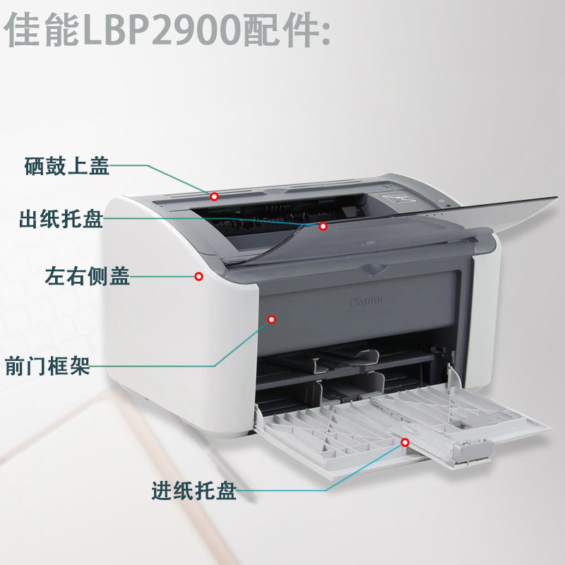 适用 Canon佳能2900进纸托盘 出纸托盘 透明盖板 接纸盘 佳能3000 LBP2900+ 前门框 后盖 侧盖板 机器顶盖