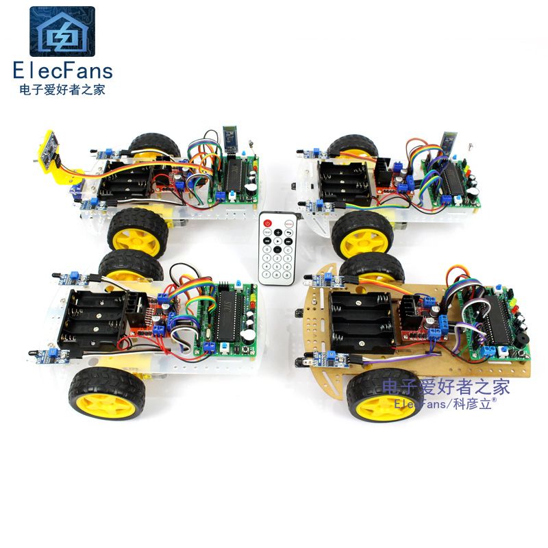 电动智能小车STC89C52RC单片机C51套件循迹机器人开发板模块组装