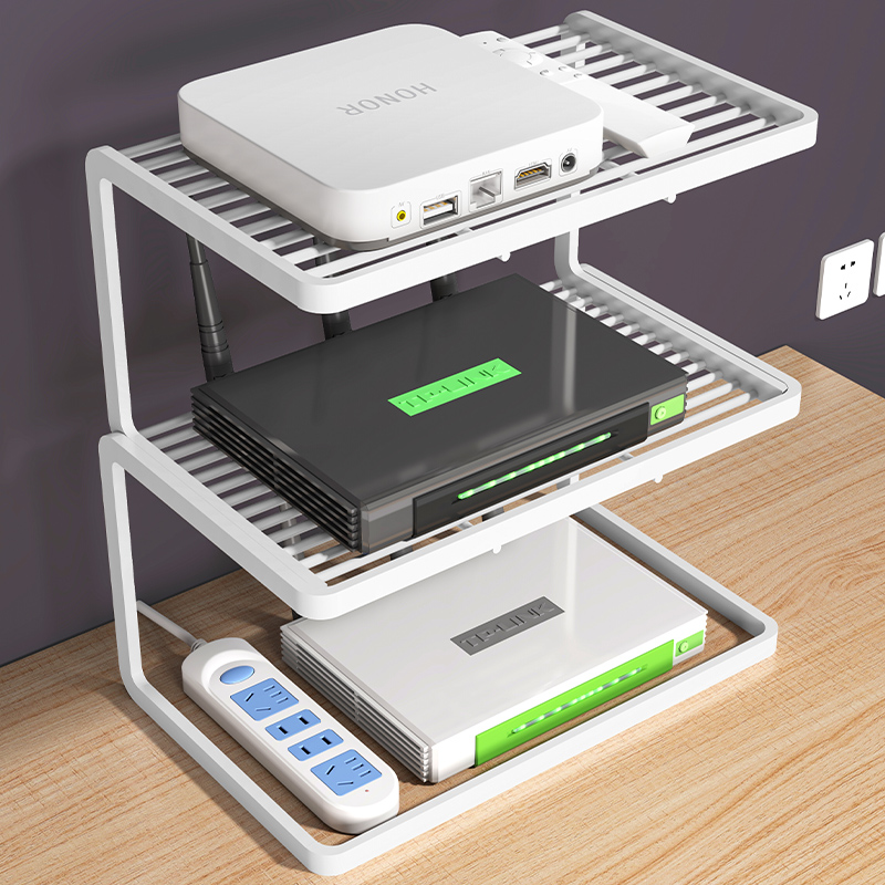 路由器置物架电视机顶盒放置架光猫wifi收纳盒家用桌面多层收纳架