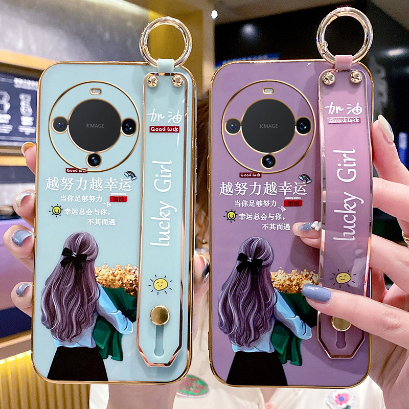 适用华为mate60pro手机壳新款mate60保护套mate60Pro+镜头全包防摔ALN-AL00女卡通高级感80超薄带挂绳十外壳