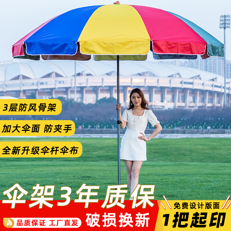 户外遮阳伞大号摆摊太阳伞雨伞圆庭院折叠广告印刷定制做生意防晒