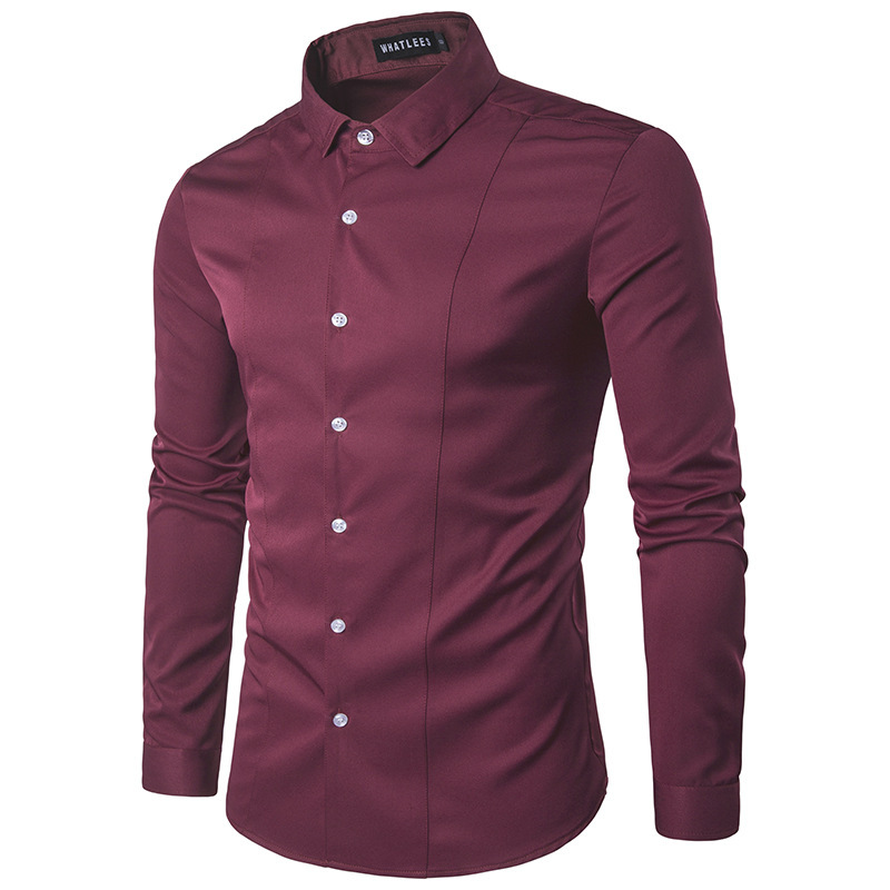 Men's Casual Shirts Slim Fit Social Shirt for Men 男商务衬衫