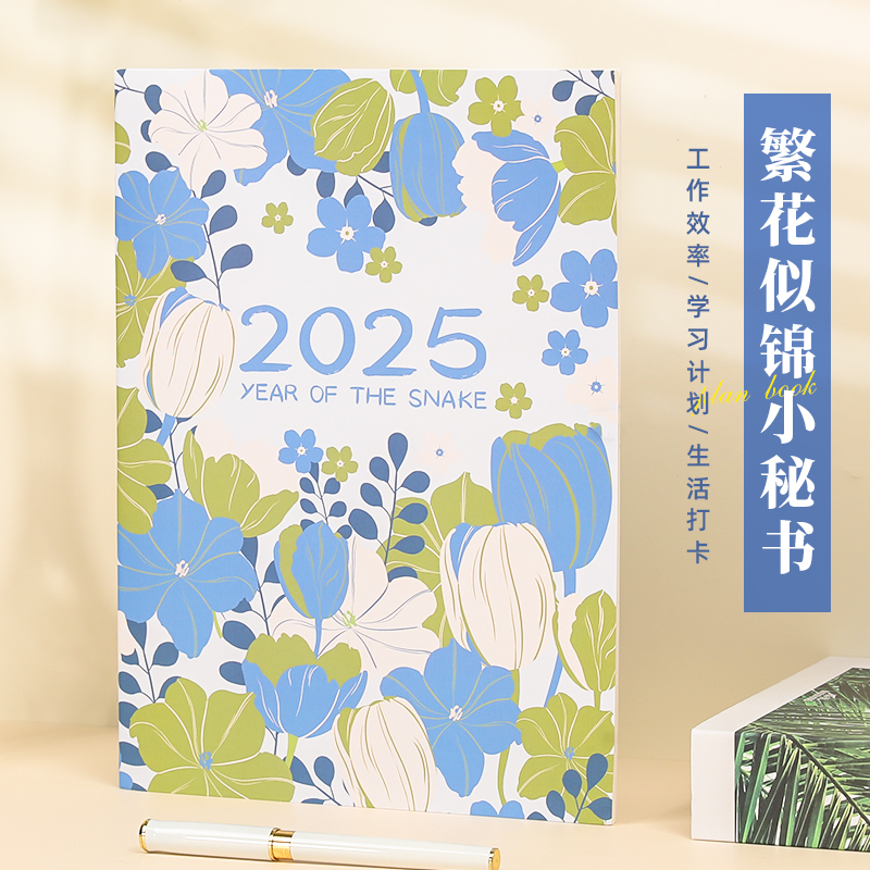 2025年工作小秘书月计划表笔记本子高颜值可封面定制LOGO时间管理效率手册A4日程本日历记事本商务办公记录本