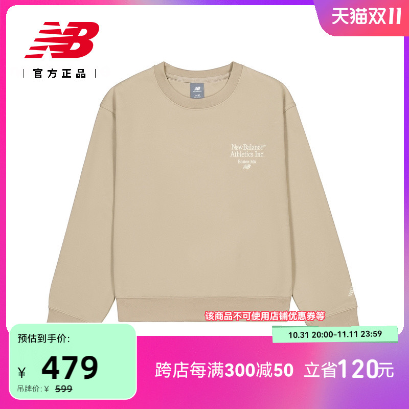 New Balance NB官方24年女新款时尚休闲舒适套头运动卫衣NCE35182