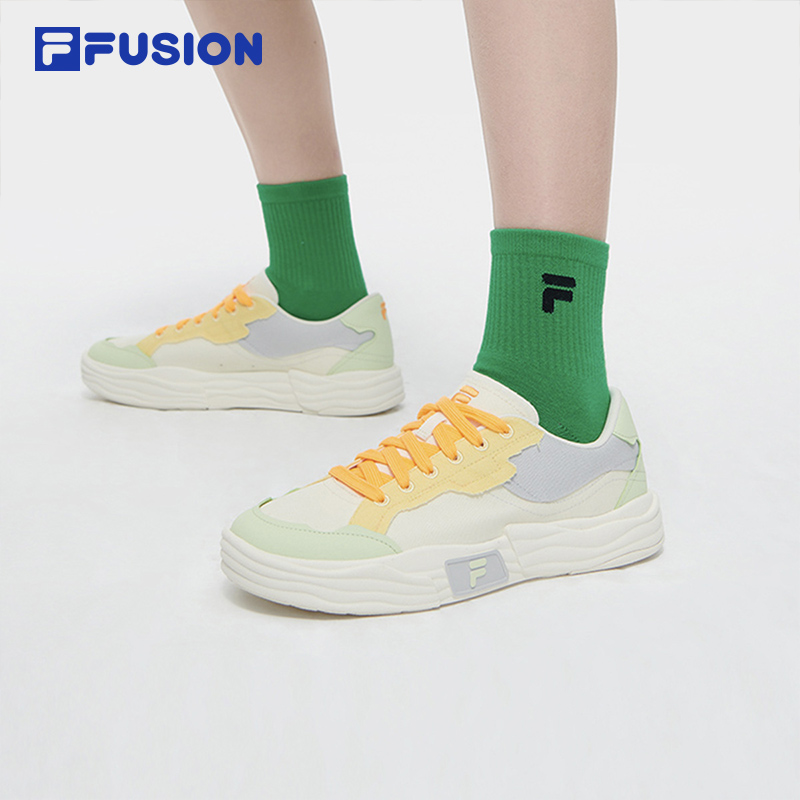 FILA FUSION斐乐潮牌女鞋POP II滑板生活鞋2024夏新款休闲帆布鞋