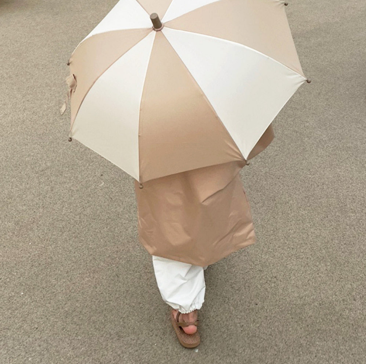 韩国INS风儿童雨伞防雨实用雨伞宝宝可爱街拍道具拼接撞色雨伞