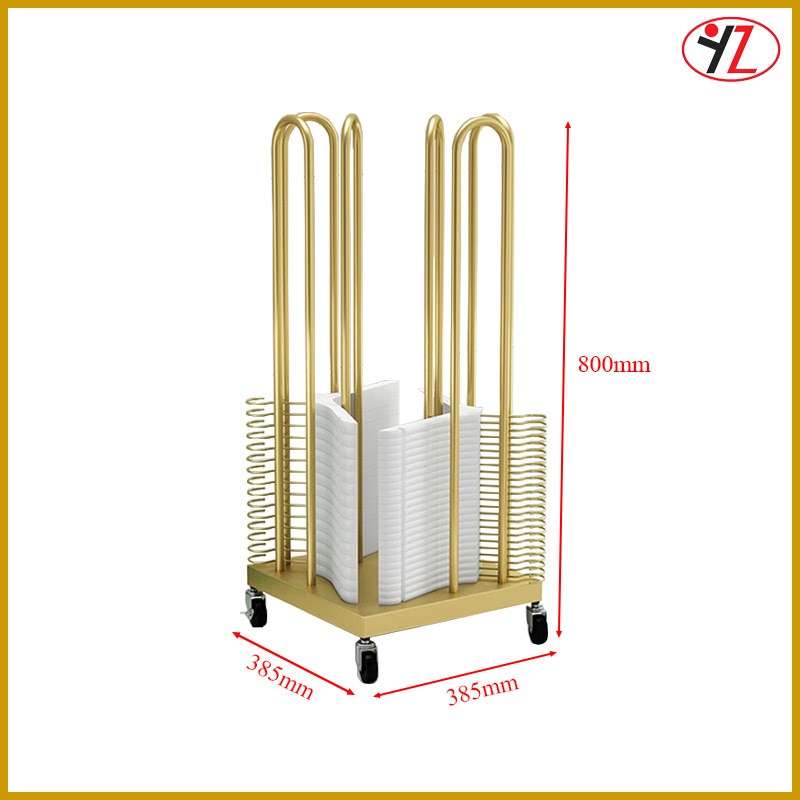 放衣架的架子 服装店衣架收纳架 双面G四面落地式带滚轮 商超货架