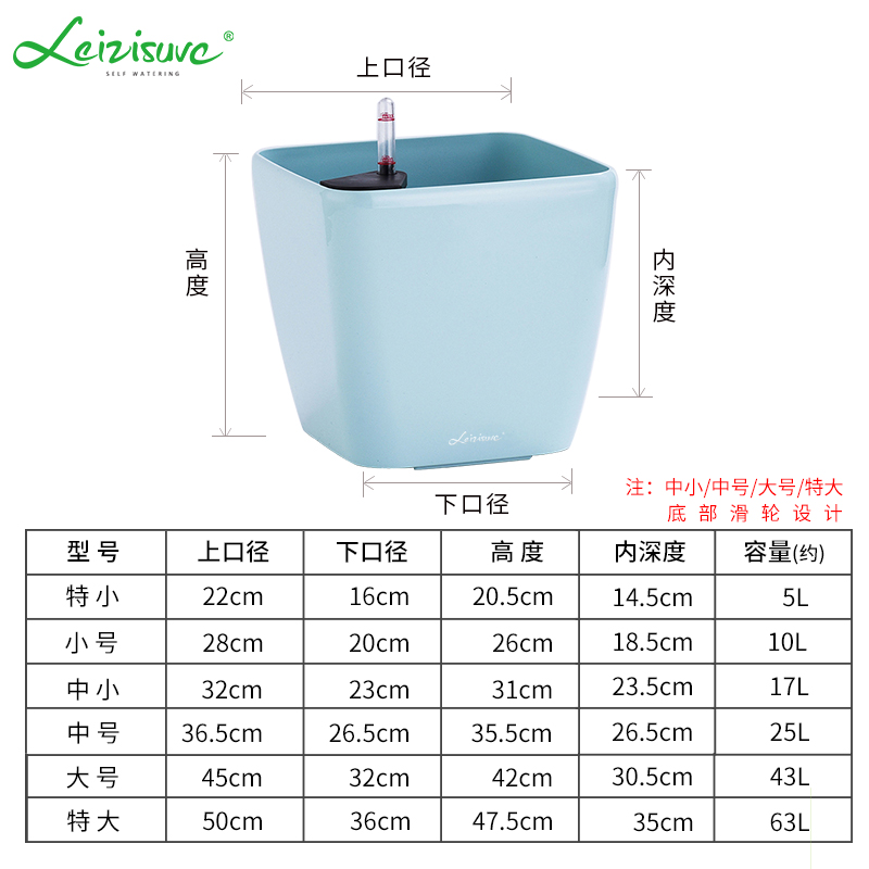 欧式懒人自吸水储水中大号花盆别墅门口落地特大轻奢塑料方形客厅