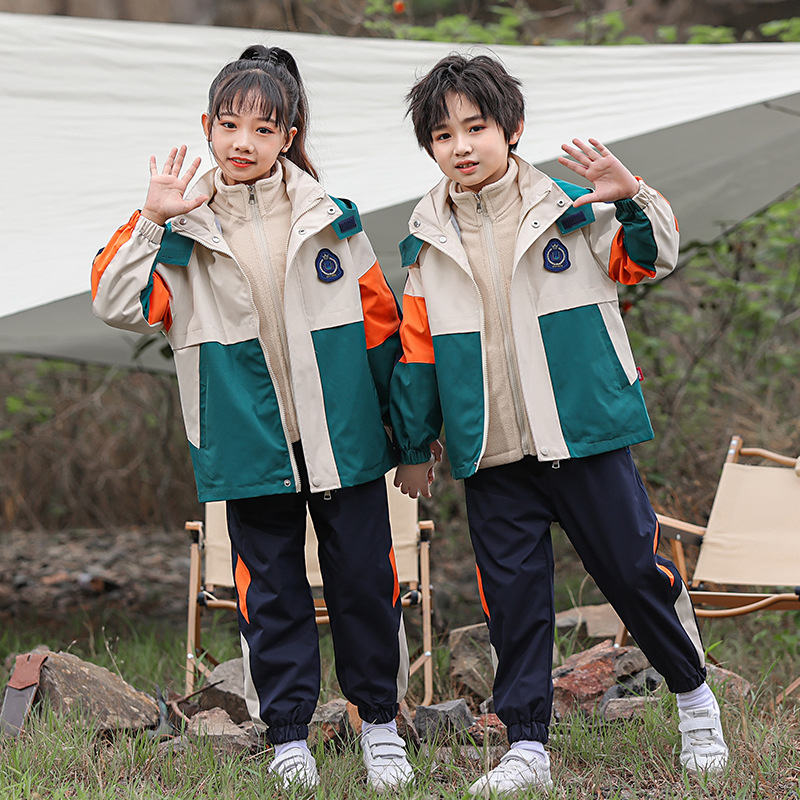 幼儿园园服春秋装学院风校服运动服初高中小学生班服冲锋衣三件套