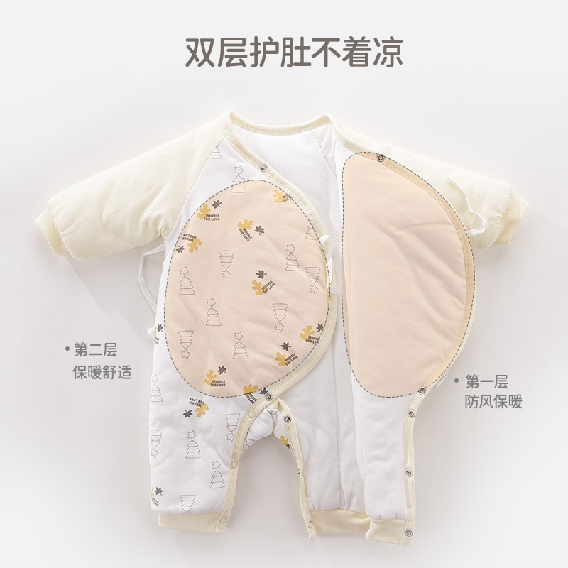 童泰和尚服新生婴儿衣服冬天纯棉宝宝衣服哈衣爬服婴幼儿连体新款