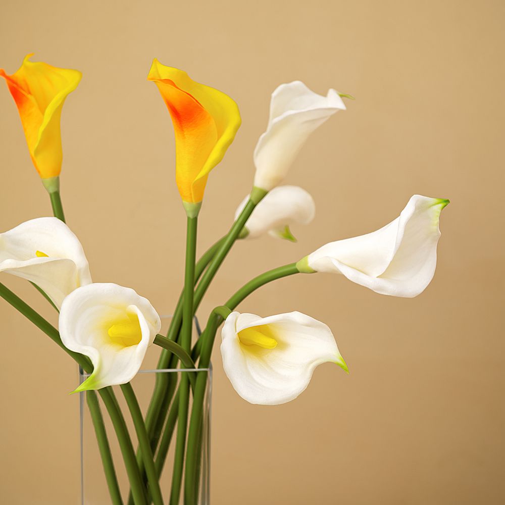 白色马蹄莲PU手感仿真花束假花摆件装饰花艺北欧客厅餐桌插花摆设