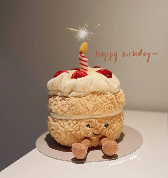 英国代购正品JELLYCAT彩虹生日蛋糕Birthday Cake 毛绒玩偶