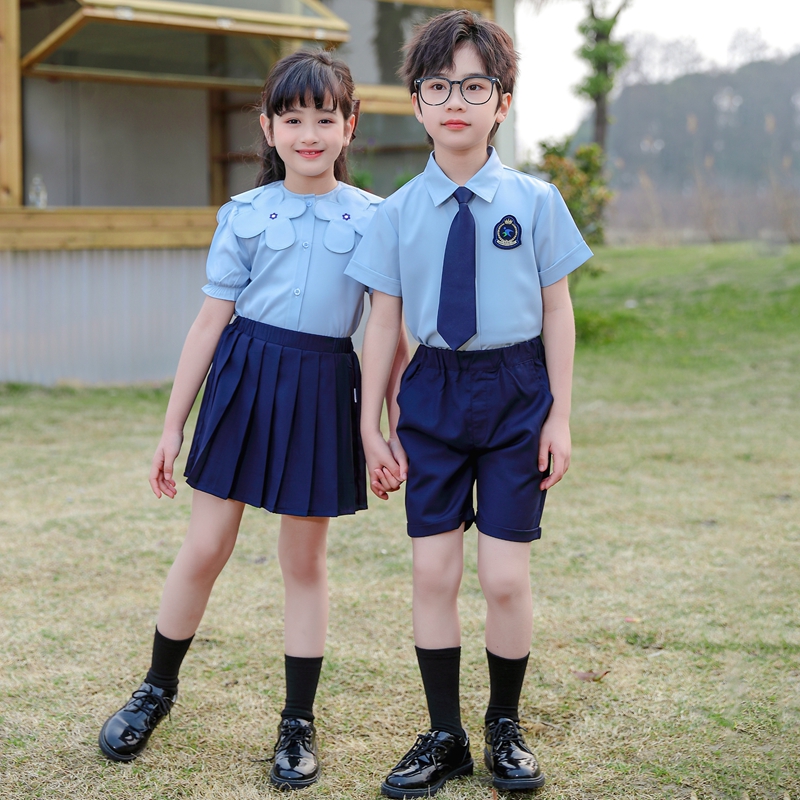 幼儿园夏季园服套装儿童毕业拍摄统一班服学院英伦风小学生校服夏