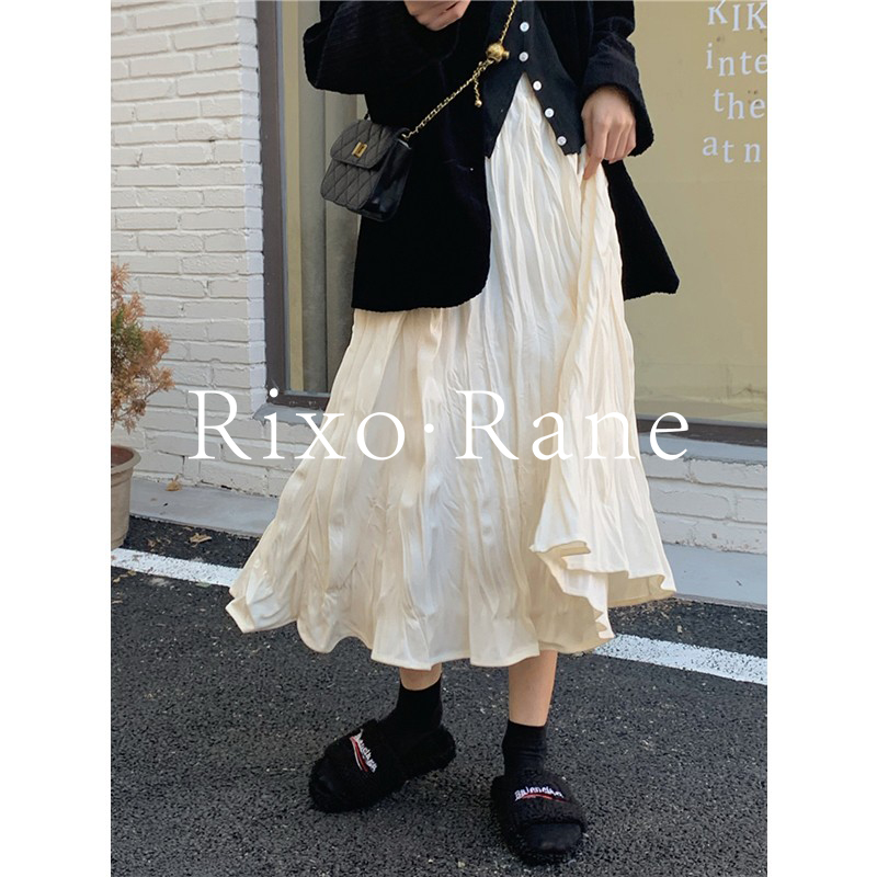 法国Rixo Rane 释放浪漫⭐法式复古高腰半身裙女显瘦小个子百褶裙