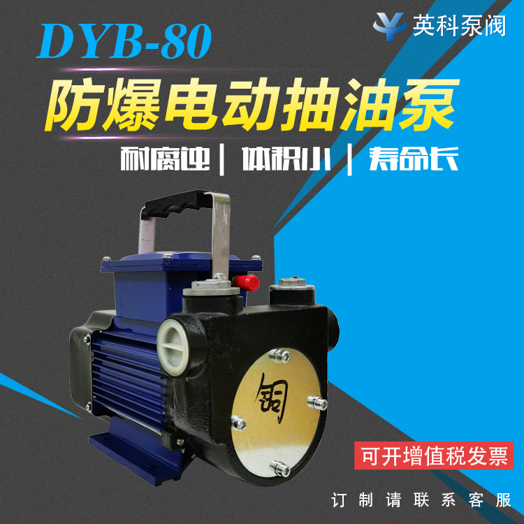 英科牌 220V防爆电动抽油泵 DYB-80 铸铁铜叶轮 手提式 电动油泵